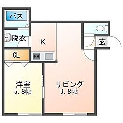 FitG 1LDKの間取図画像