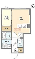 ウェルスクエア駒場東大前 3階1DKの間取り