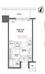 プライムアーバン初台 6階1Kの間取り
