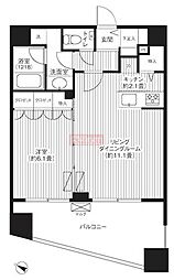 グランハイツ代々木 5階1LDKの間取り