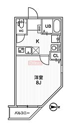 T’s Cuore 梅ヶ丘 201 2階1Kの間取り