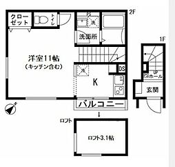 フォレストガーデン ワンルームの間取図画像