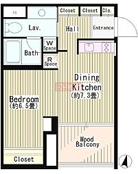 トミガヤアパートメント 1DKの間取図画像
