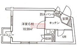 トーシンフェニックス代々木上原 1Kの間取図画像