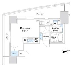 グランテール代々木 ワンルームの間取図画像