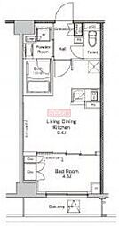プラウドフラット渋谷富ヶ谷 1LDKの間取図画像