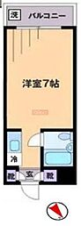 ユースフル笹塚NO.2 ワンルームの間取図画像