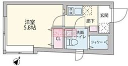 クーカイ・テラス代田橋 1Kの間取図画像