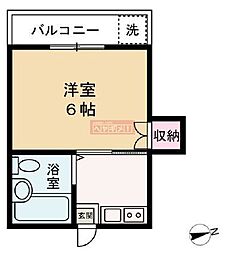 カルム代田橋 1Kの間取図画像