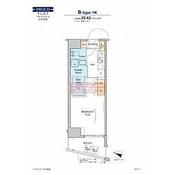PROUDFLAT渋谷笹塚 1Kの間取図画像