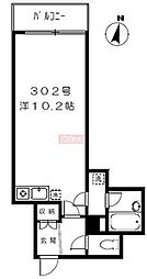 シェ・モア梅丘 ワンルームの間取図画像