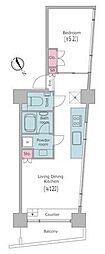 レジディア目黒3 1LDKの間取図画像