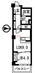アクティ目黒駅前1号棟 1LDKの間取図画像