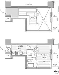 MUSEE南麻布 1Kの間取図画像