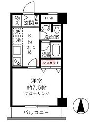 パディ初台 1Kの間取図画像