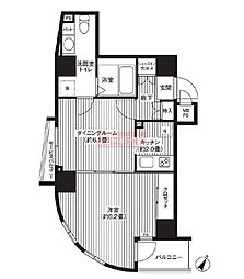 カスタリア初台 1DKの間取図画像