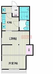 カブラハイツ1 1LDKの間取図画像