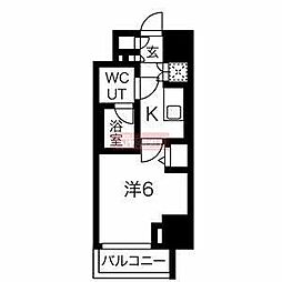 スパシエヴァロル品川荏原 1Kの間取図画像