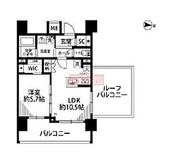 プレール・ドゥーク世田谷代田 1LDKの間取図画像