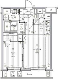 THEPREMIUMCUBEGOSAKI 1LDKの間取図画像