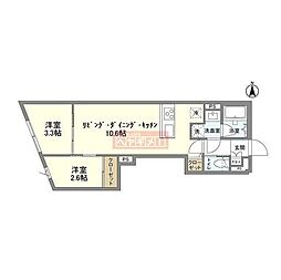 GrandeIkebukurohoncho 2LDKの間取図画像