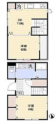 世田谷区代沢2丁目アパート 2DKの間取図画像