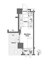 ParkCube笹塚 1Kの間取図画像