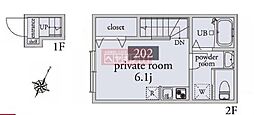 URBANETERRACE下北沢2 ワンルームの間取図画像