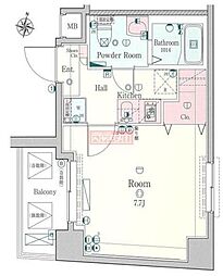 LEXE明大前 1Kの間取図画像