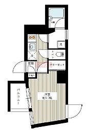 メビウス渋谷幡ケ谷 1Kの間取図画像