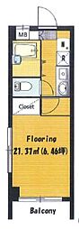 モノハウス下北沢 1Kの間取図画像