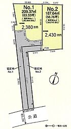 物件画像 川越市砂建築条件なし売地〜全2区画