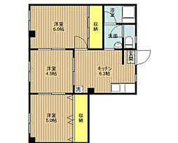 関口ビル 2LDKの間取図画像