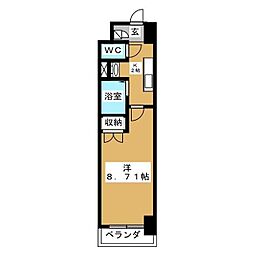 東京メトロ有楽町線 江戸川橋駅 徒歩3分の賃貸マンション 3階1Kの間取り