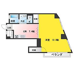 コーポ松原 1DKの間取図画像