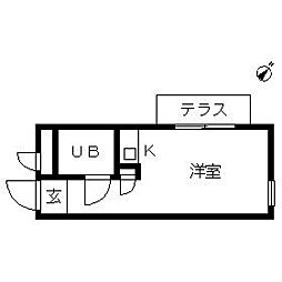 トップ市ヶ谷NO1 ワンルームの間取図画像