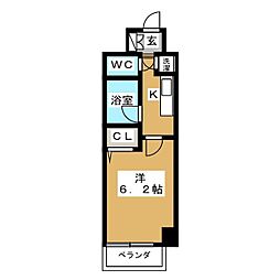 HF早稲田レジデンス 1Kの間取図画像
