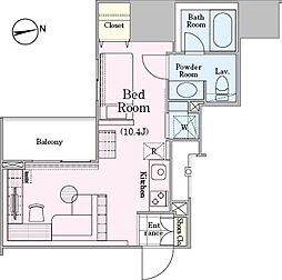 ロイジェントパークス四ッ谷 ワンルームの間取図画像