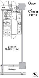 レジディア市ヶ谷2 1Kの間取図画像