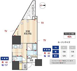 ZOOM信濃町 1Kの間取図画像