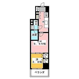 ParkAxis市谷加賀町 1DKの間取図画像