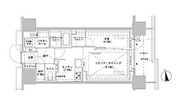 パークスフイア牛込神楽坂 1LDKの間取図画像