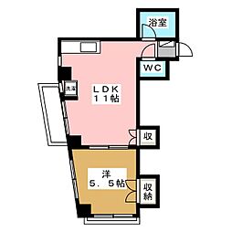 カワイビル 1LDKの間取図画像