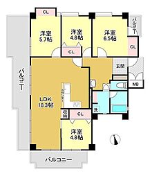 シャルマンコーポ瀬田湖畔 4LDKの間取図画像
