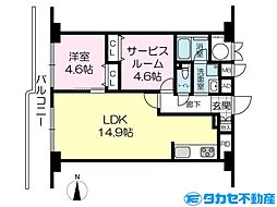 シャルム野中南公園 1SLDKの間取図画像