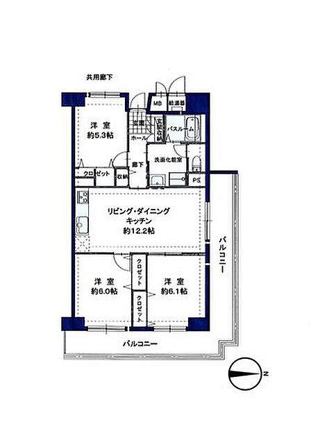 3LDK 間取り