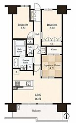ベイサイドシティコスモスクエア駅前 3LDKの間取図画像