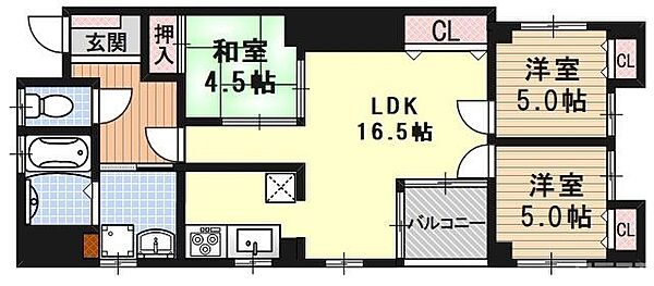 ツインクルコート桂EAST 305｜京都府京都市西京区桂野里町(賃貸マンション3LDK・3階・71.20㎡)の写真 その2