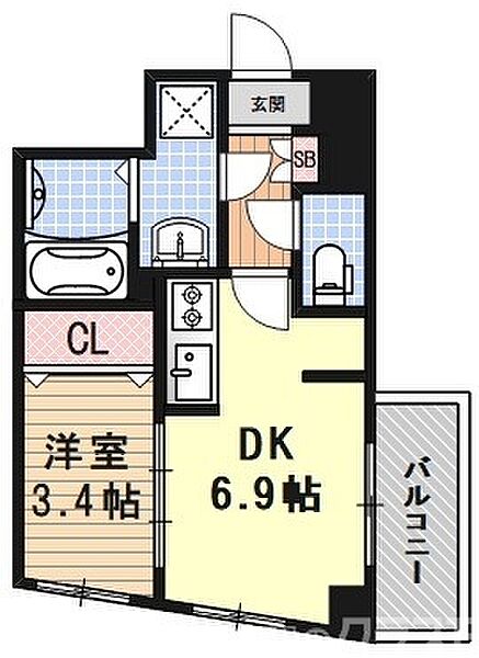 ファステート京都東寺グラン 304｜京都府京都市南区西九条唐戸町(賃貸マンション1DK・3階・28.34㎡)の写真 その2