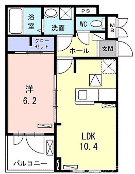 Heal court K.N. 101｜京都府京都市南区吉祥院西浦町(賃貸アパート1LDK・1階・40.14㎡)の写真 その2